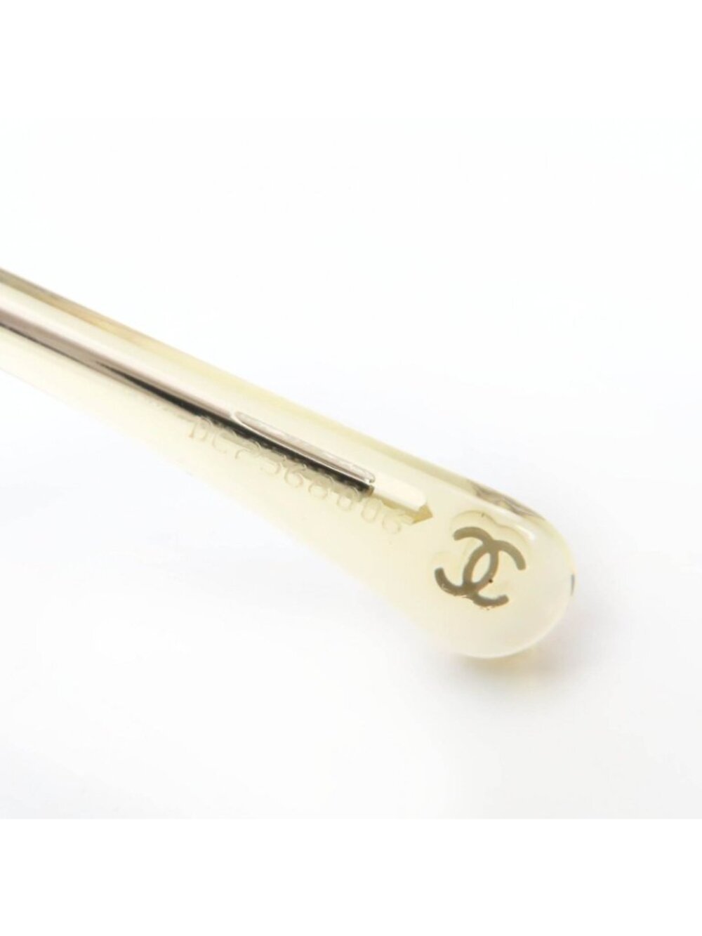 Chanel CC Logo Round Sunglasses with Chain Silver Clear Brown Case Necklace - Picture 13 of 13